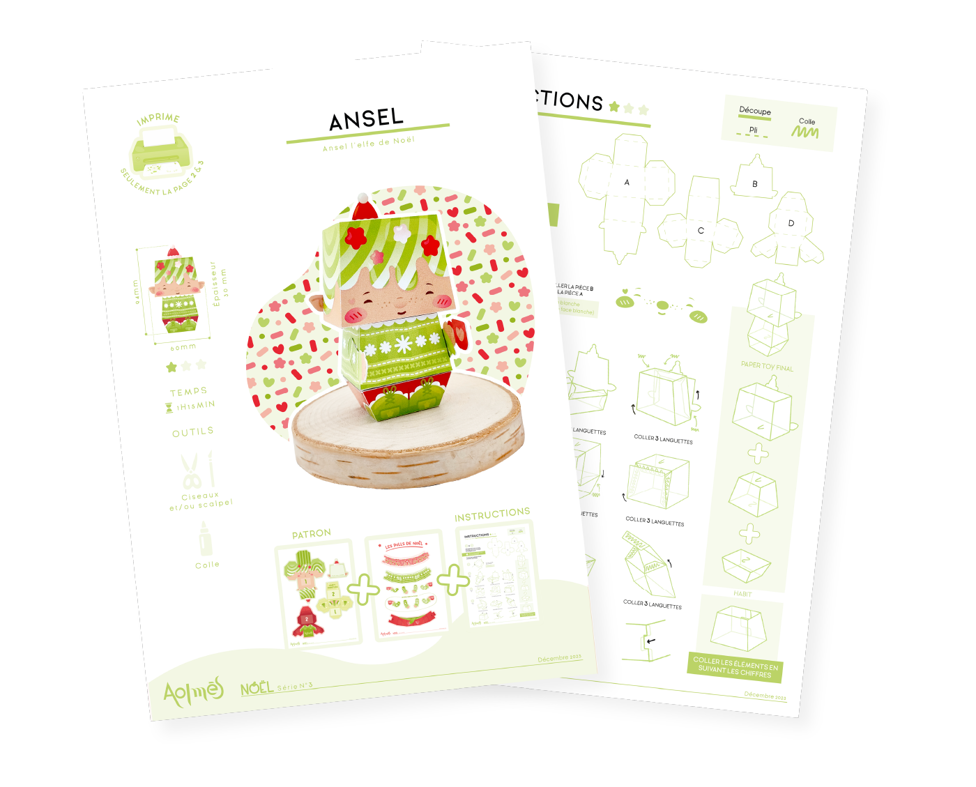 Aolmès Noël 2023 Elfe Ansel vert 6