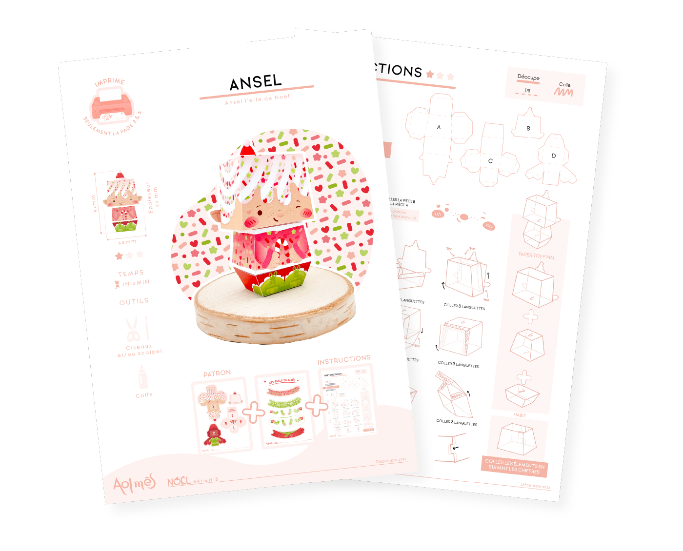 Aolmès Noël 2023 Elfe Ansel rose 6